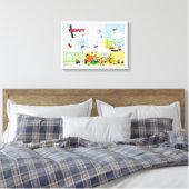 Snoopy Sled Riding Food Dish Canvas Afdruk (Insitu (Slaapkamer))
