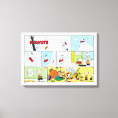 Snoopy Sled Riding Food Dish Canvas Afdruk (Voorkant)