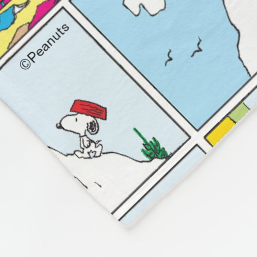 Snoopy Sled Riding Food Dish Fleece Deken (Hoek)