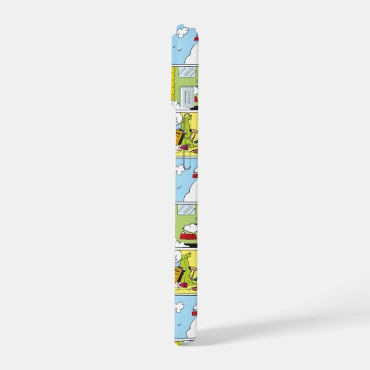 Snoopy Sled Riding Food Dish iPhone 15 Case (Linkerkant)
