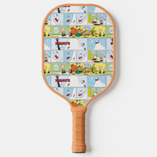 Snoopy Sled Riding Food Dish Pickleball Paddle (Voorkant)