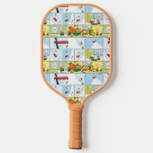 Snoopy Sled Riding Food Dish Pickleball Paddle (Achterkant)