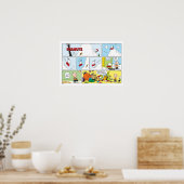 Snoopy Sled Riding Food Dish Poster (Keuken)