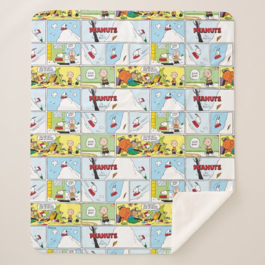 Snoopy Sled Riding Food Dish Sherpa Deken (Voorkant)
