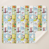 Snoopy Sled Riding Food Dish Sherpa Deken (Voorkant (horizontaal))