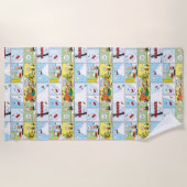 Snoopy Sled Riding Food Dish Strandlaken (Voorkant)