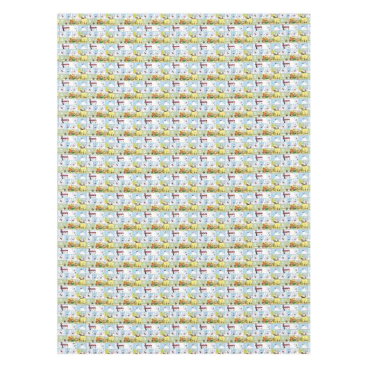 Snoopy Sled Riding Food Dish Tafelkleed (Voorkant)