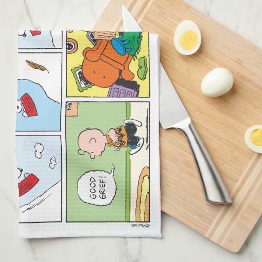 Snoopy Sled Riding Food Dish Theedoek (Quarter Fold)