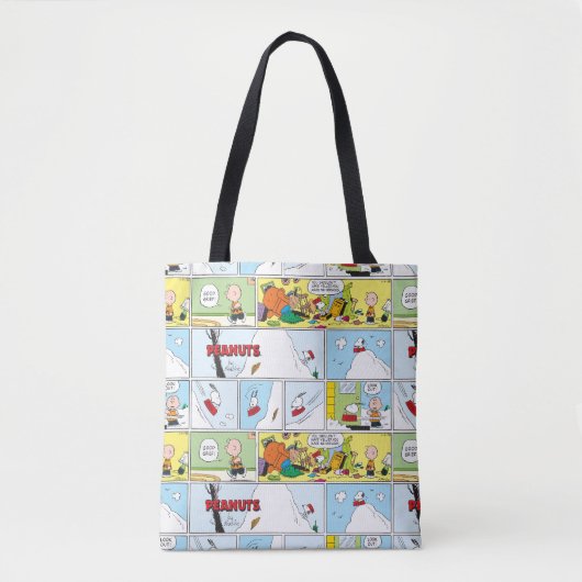 Snoopy Sled Riding Food Dish Tote Bag (Voorkant)