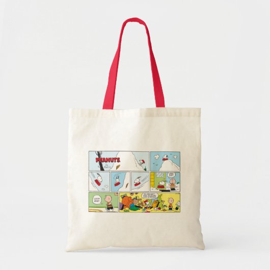 Snoopy Sled Riding Food Dish Tote Bag (Voorkant)