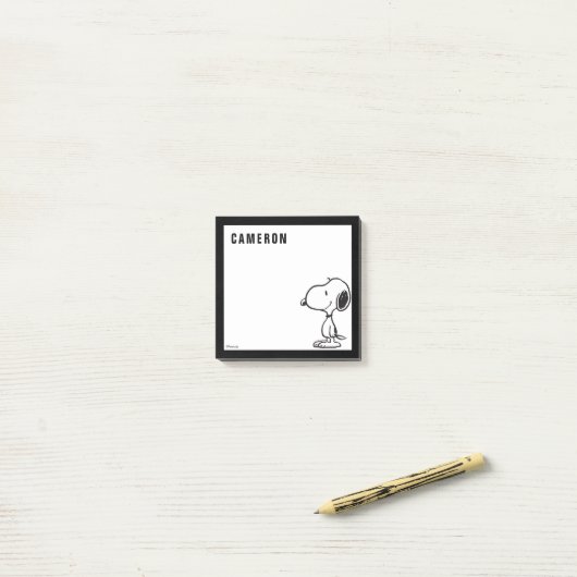 Snoopy Smile Giggle Laugh | Add Your Name Post-it® Notes (Op bureau)