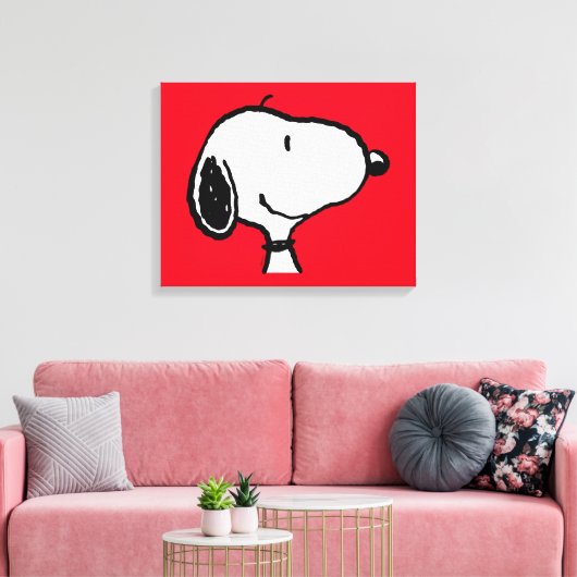 Snoopy Smile Giggle Laugh Canvas Afdruk (Insitu (Woonkamer))