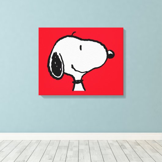 Snoopy Smile Giggle Laugh Canvas Afdruk (Insitu (Houten vloer))