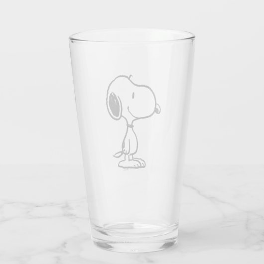 Snoopy Smile Giggle Laugh Glas (Achterkant)