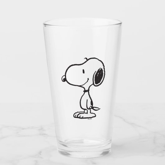 Snoopy Smile Giggle Laugh Glas (Voorkant)