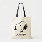Snoopy Smile Giggle Laugh | Jouw namen toevoegen Tote Bag (Voorkant)