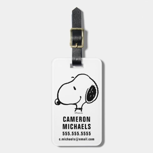 Snoopy Smile Giggle Laugh Pattern Bagagelabel (Voorkant verticaal)