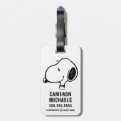 Snoopy Smile Giggle Laugh Pattern Bagagelabel (Achterkant verticaal)