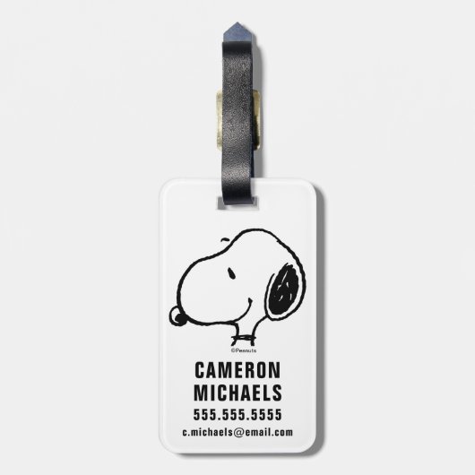 Snoopy Smile Giggle Laugh Pattern Bagagelabel (Achterkant verticaal)