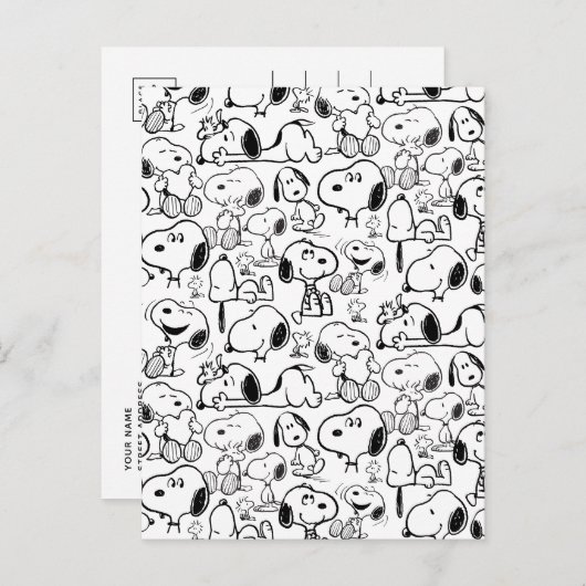 Snoopy Smile Giggle Laugh Pattern Briefkaart (Voorkant / Achterkant)