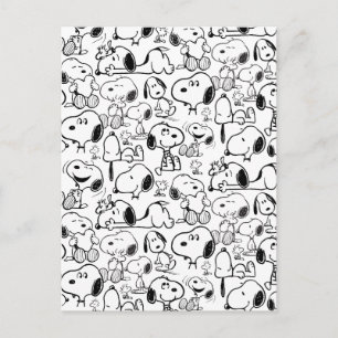 Snoopy Smile Giggle Laugh Pattern Briefkaart