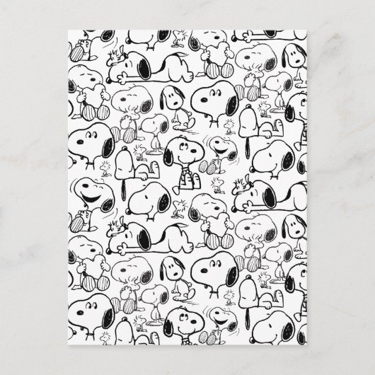 Snoopy Smile Giggle Laugh Pattern Briefkaart (Voorkant)