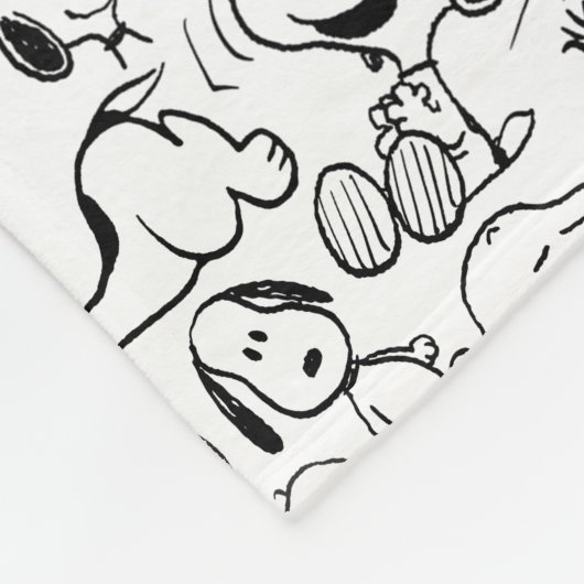 Snoopy Smile Giggle Laugh Pattern Fleece Deken (Hoek)