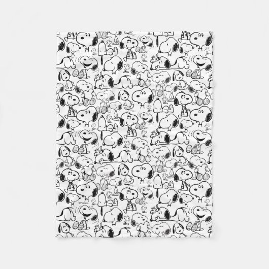 Snoopy Smile Giggle Laugh Pattern Fleece Deken (Voorkant)