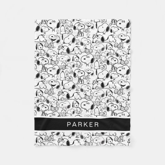 Snoopy Smile Giggle Laugh Pattern Fleece Deken (Voorkant)