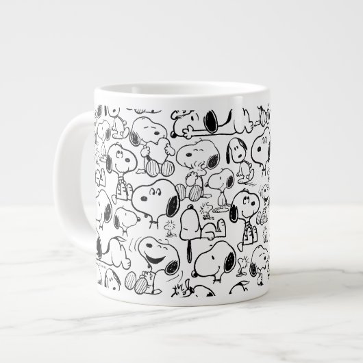 Snoopy Smile Giggle Laugh Pattern Grote Koffiekop (Links)