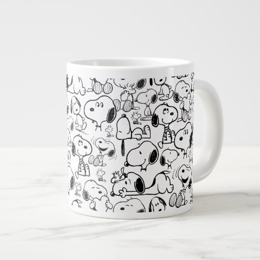 Snoopy Smile Giggle Laugh Pattern Grote Koffiekop (Voorkant rechts)