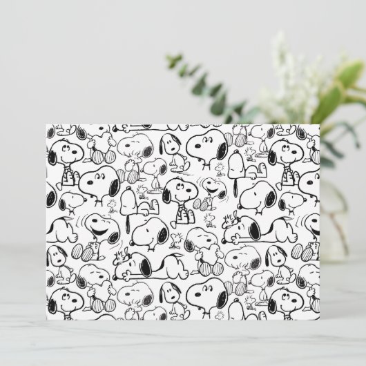 Snoopy Smile Giggle Laugh Pattern Kaart (Staand voorkant)