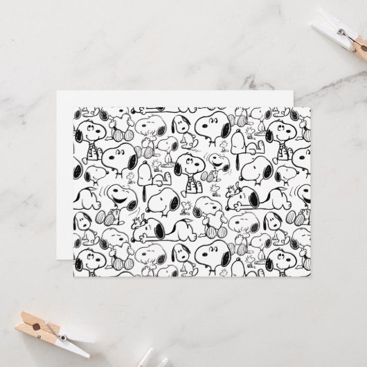 Snoopy Smile Giggle Laugh Pattern Kaart (Voorkant / Achterkant in situ)