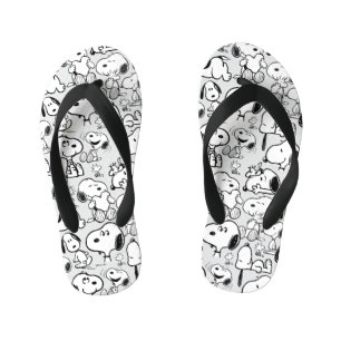 Snoopy Smile Giggle Laugh Pattern Kinder Teenslippers