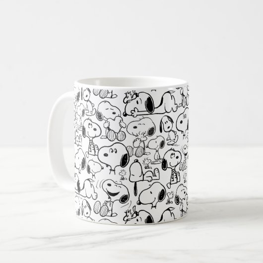 Snoopy Smile Giggle Laugh Pattern Koffiemok (Voorkant links)