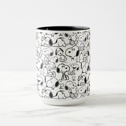 Snoopy Smile Giggle Laugh Pattern Mok (Midden)