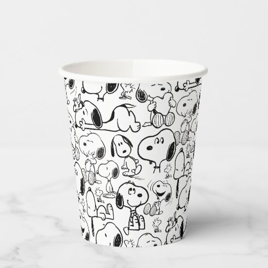 Snoopy Smile Giggle Laugh Pattern Papieren Bekers (Links)