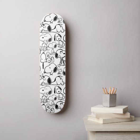 Snoopy Smile Giggle Laugh Pattern Persoonlijk Skateboard (Muurkunst)