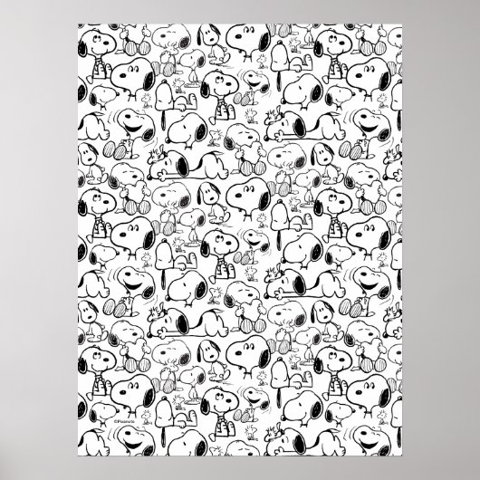 Snoopy Smile Giggle Laugh Pattern Poster (Voorkant)