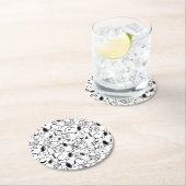 Snoopy Smile Giggle Laugh Pattern Ronde Kartonnen Onderzetter (Insitu)