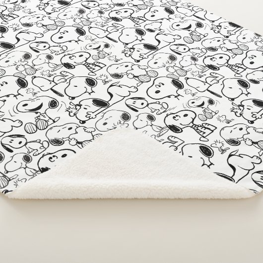 Snoopy Smile Giggle Laugh Pattern Sherpa Deken (3/4)