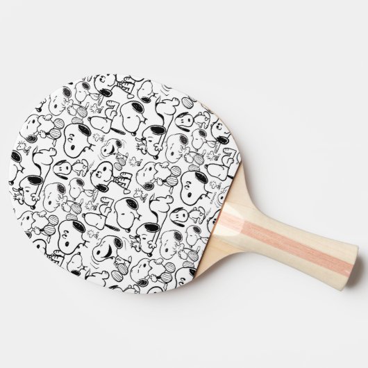 Snoopy Smile Giggle Laugh Pattern Tafeltennisbatje (Zijkant)