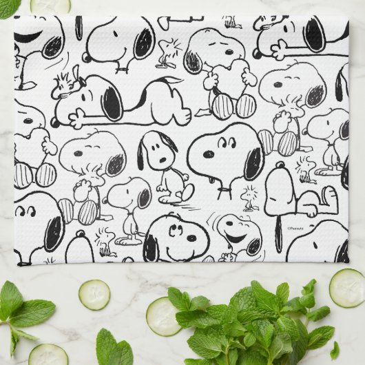 Snoopy Smile Giggle Laugh Pattern Theedoek (Gevouwen)