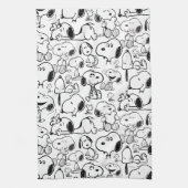 Snoopy Smile Giggle Laugh Pattern Theedoek (Verticaal)