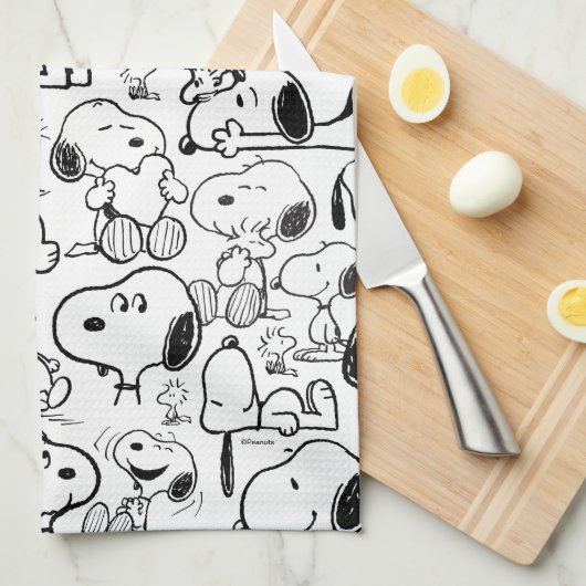 Snoopy Smile Giggle Laugh Pattern Theedoek (Quarter Fold)