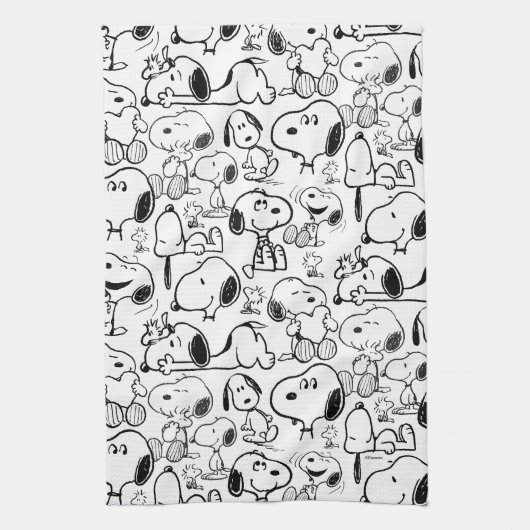 Snoopy Smile Giggle Laugh Pattern Theedoek (Verticaal)