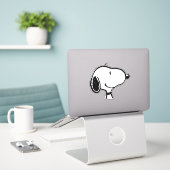 Snoopy Smile Giggle Laugh Sticker (Laptop op bureau)