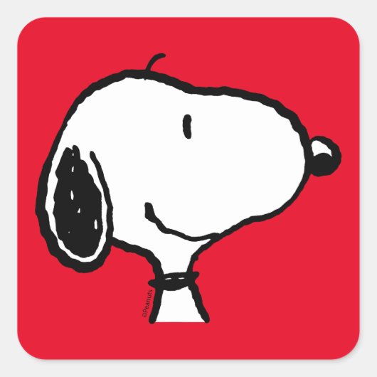 Snoopy Smile Giggle Laugh Vierkante Sticker (Voorkant)