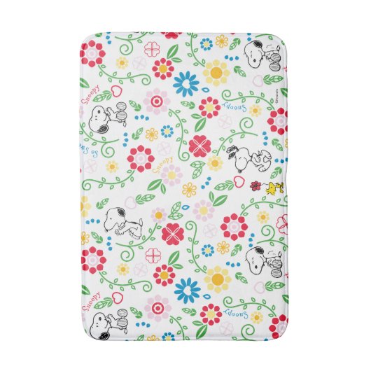 Snoopy So Sweet Flower Pattern Badmat (Voorkant Verticaal)