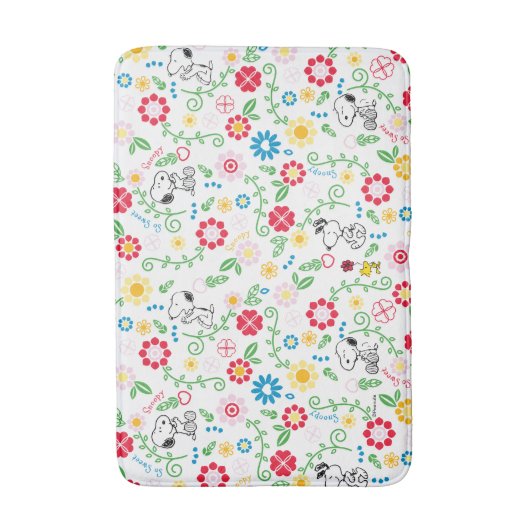 Snoopy So Sweet Flower Pattern Badmat (Voorkant Verticaal)